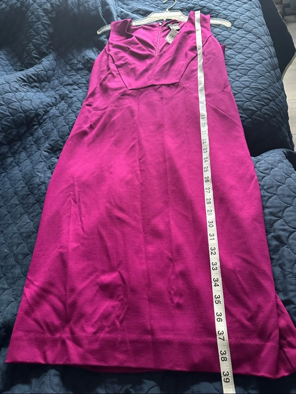 Ann Taylor Factory Magenta Sleeveless V-Neck Midi Dress - Picture 7 of 7
